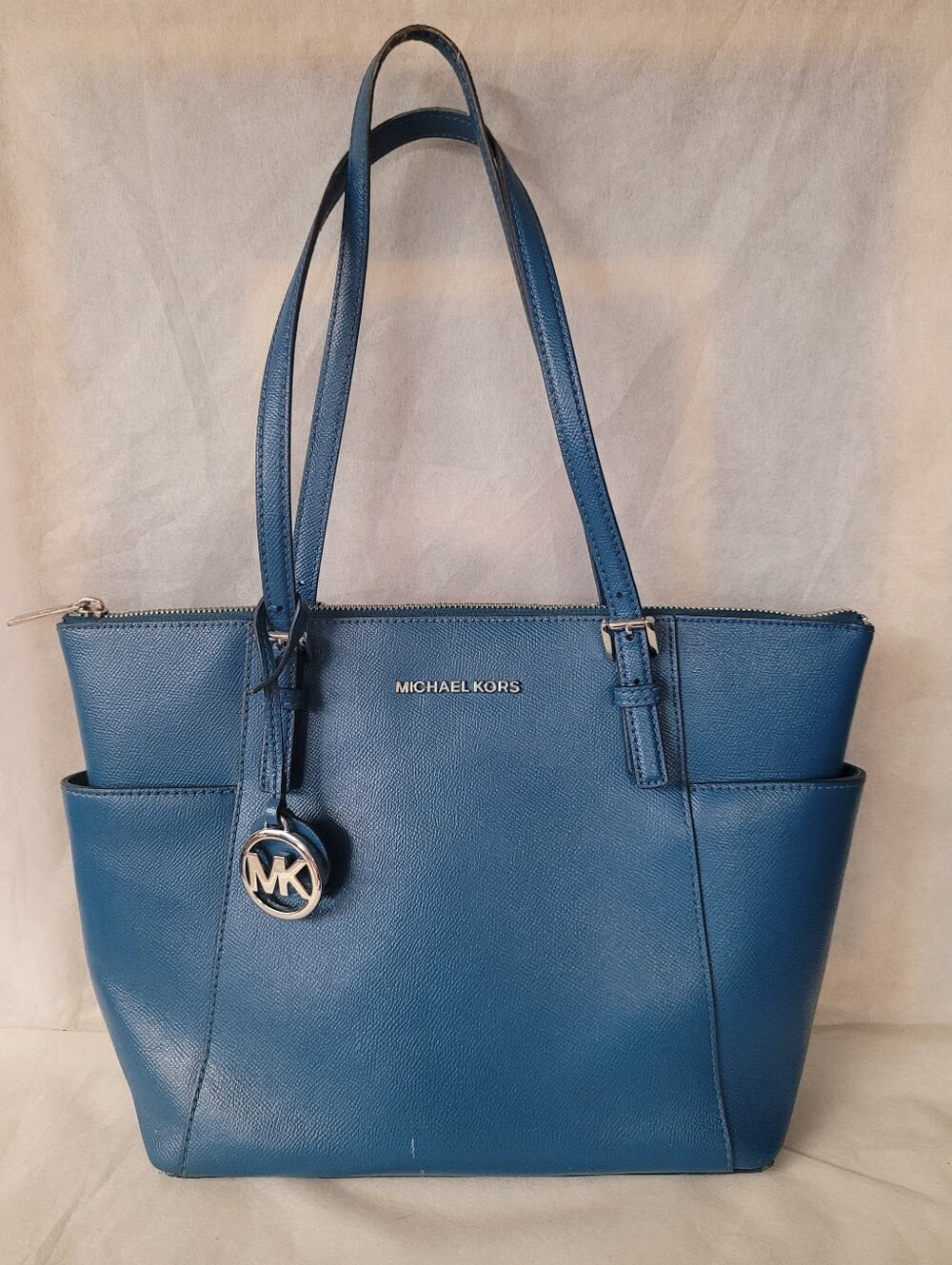 Michael Kors Blue Saffiano Leather Tote